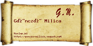 Göncző Milica névjegykártya